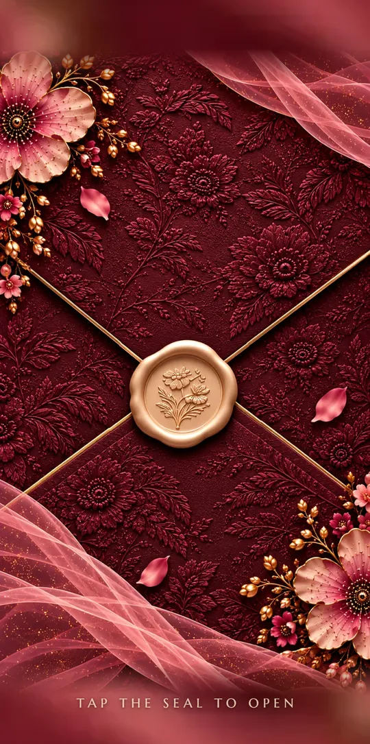The Rose Red — Nikah invitation, cover